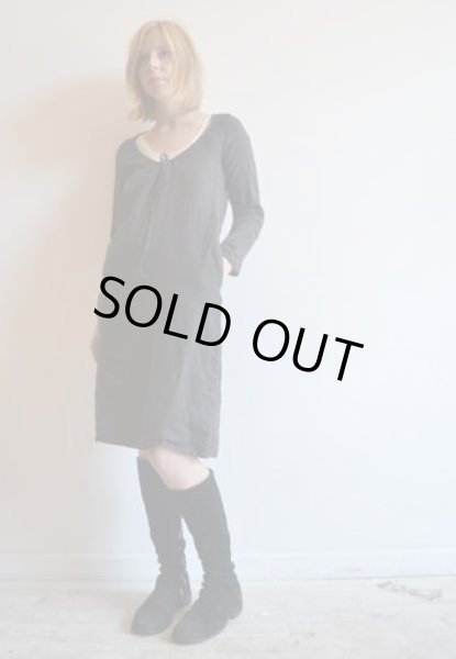 画像2: リネン・ワンピース／LONG SLEEVE SLEEP DRESS CHARCOAL (2)