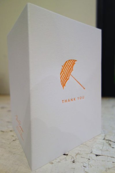 画像4: Sesame Letterpress メッセージカード (SMALL)／傘 (4)