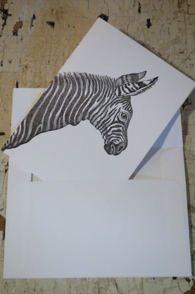 画像2: Sesame Letterpress メッセージカード (LARGE)／シマウマ (2)