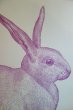 画像1: Sesame Letterpress メッセージカード (LARGE)／ウサギ (1)