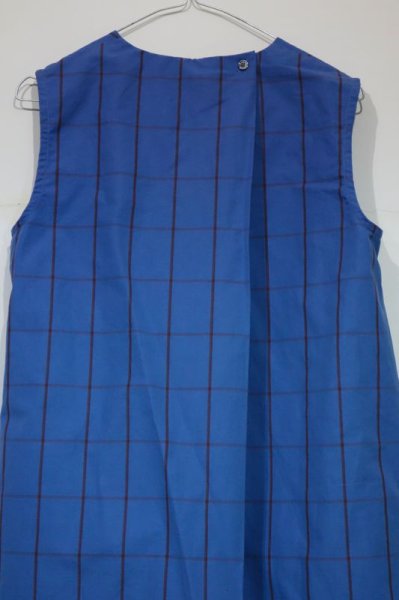 画像3: MAKIE WOMENS ノースリーブワンピース PAULA／BLUE CHECK(M/Lのみ) (3)