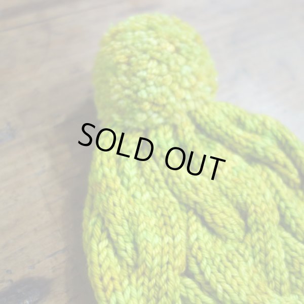 画像2: MAKIE ポンポン・ニット帽／GREEN (2)