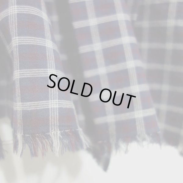 画像2: MAKIE WOMENS チェックスカーフ／BURGUNDY PLAID (2)