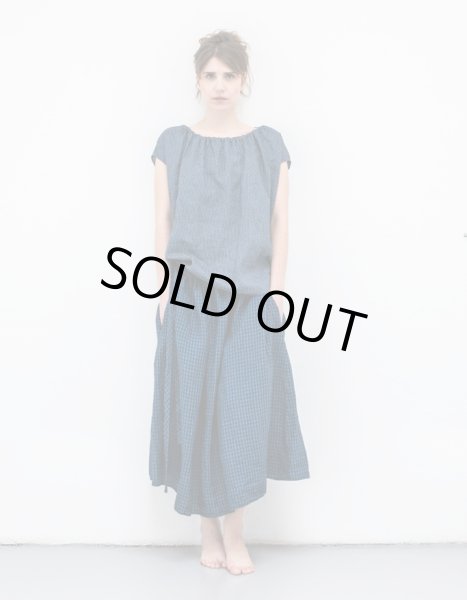 画像3: a.b (apuntob) リネン・スカート P906（ギンガムブルー）／T1608 QUADRO PICCOLO (3)