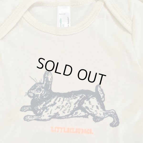 画像2: little cloud baby ウサギプリント-TEE（USネック）３〜６ヶ月／クリーム (2)