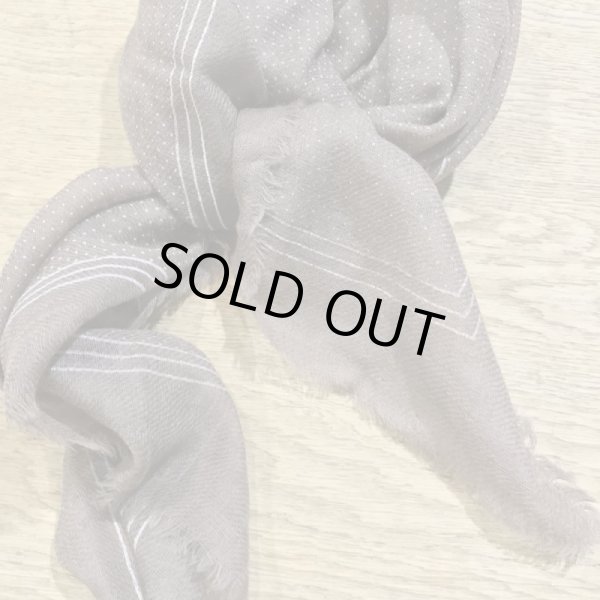 画像3: BONTON スカーフ（シルク混／ドット）／065 GRIS ELEPHANT (3)