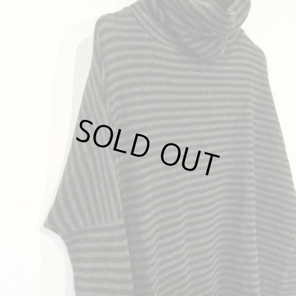 画像3: album di famiglia  ユニセックス ボーダータートルネック／GREEN(M/Lのみ) (3)