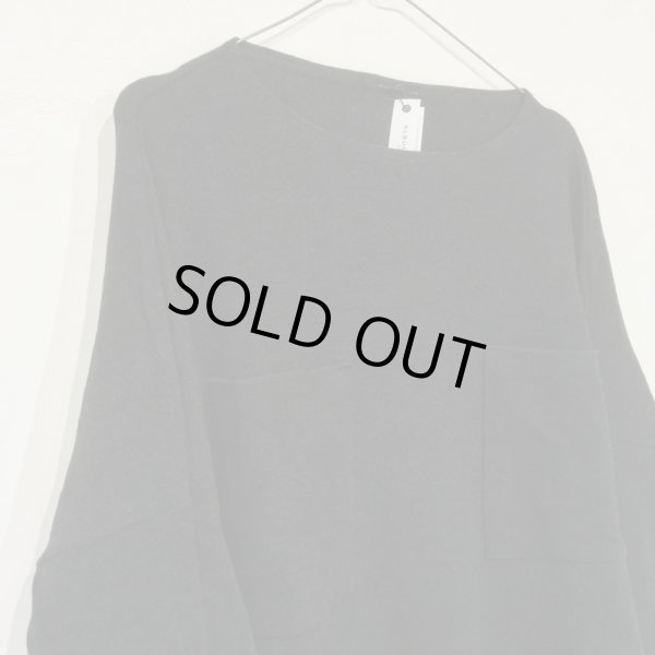 画像3: album di famiglia レディース ロングスリーブプルオーバー（ポケット）／ALMOST BLACK(Sのみ) (3)