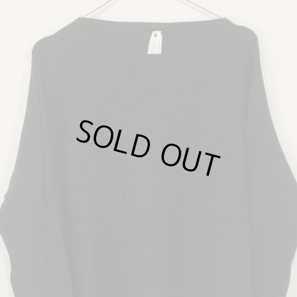 画像2: album di famiglia レディース ロングスリーブプルオーバー（ポケット）／ALMOST BLACK(Sのみ) (2)