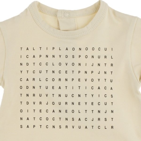 画像2: tinycottons BABY ボディー：アルファベット ”フロントプリント”／BEIGE-BLACK(12~18ヶ月) (2)