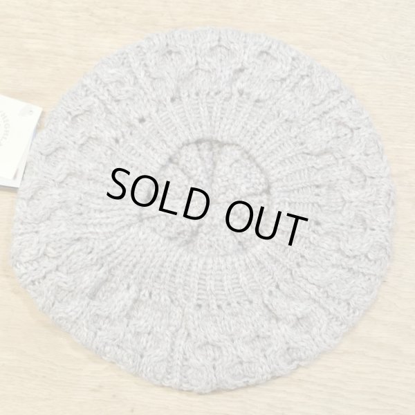 画像3: HILAND 2000 UNISEX ウールニット・ケーブル編みベレー帽／ナチュラル (3)