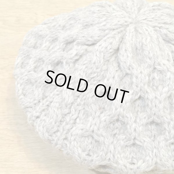 画像3: HILAND 2000 KIDS ウールニット・ケーブル編みベレー帽／ナチュラル (3)