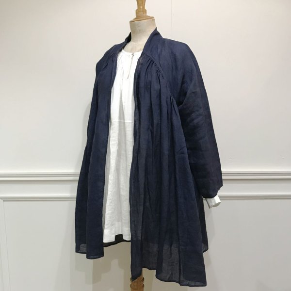 画像6: MAKIE WOMEN'S リネンオープンジャケット HEENA／NAVY (6)