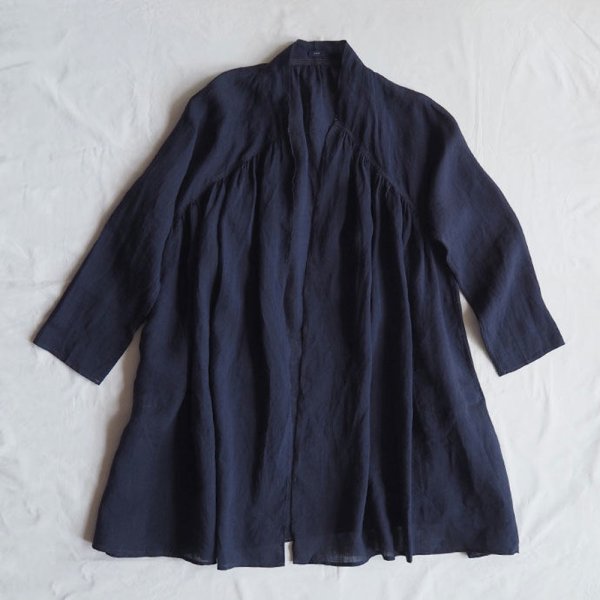 画像7: MAKIE WOMEN'S リネンオープンジャケット HEENA／NAVY (7)