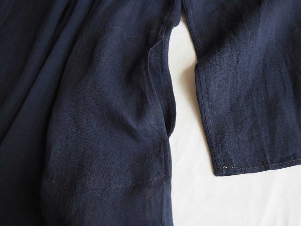 画像9: MAKIE WOMEN'S リネンオープンジャケット HEENA／NAVY (9)