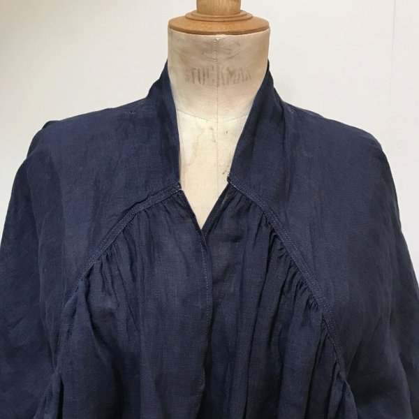 画像4: MAKIE WOMEN'S リネンオープンジャケット HEENA／NAVY (4)