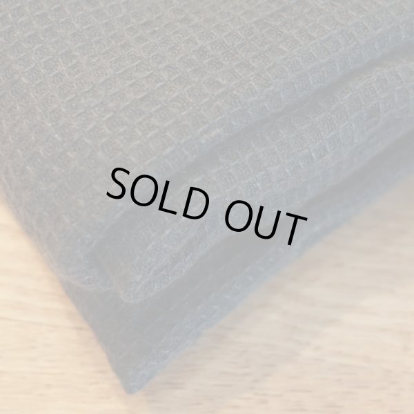 画像2: Linge Particuller リネン ワッフル・ベッドスロー／BLACK (2)