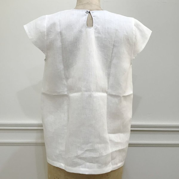 画像5: VDJ レディース UNIFORME キャップスリーブ ラウンドネックブラウス／LIN BLANC (5)