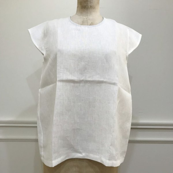 画像2: VDJ レディース UNIFORME キャップスリーブ ラウンドネックブラウス／LIN BLANC (2)