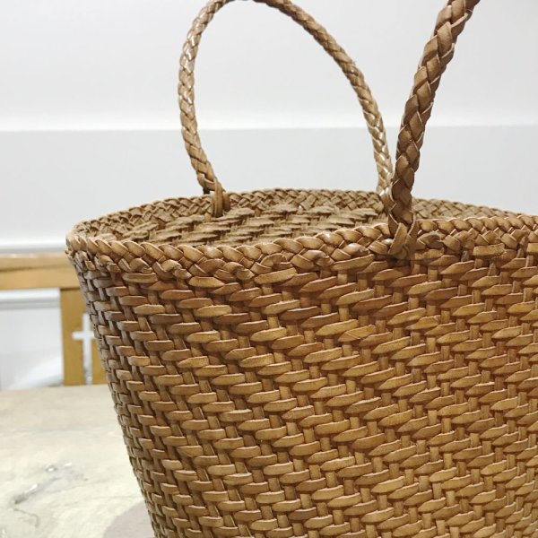 画像2: MAKIE HOME X DRAGON 革の編込みバスケット／TAN (2)