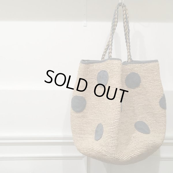 画像8: NORO 水玉模様のラフィアバッグ／NATURALL-GRAYSPOT (8)