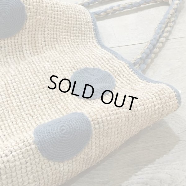 画像3: NORO 水玉模様のラフィアバッグ／NATURALL-GRAYSPOT (3)