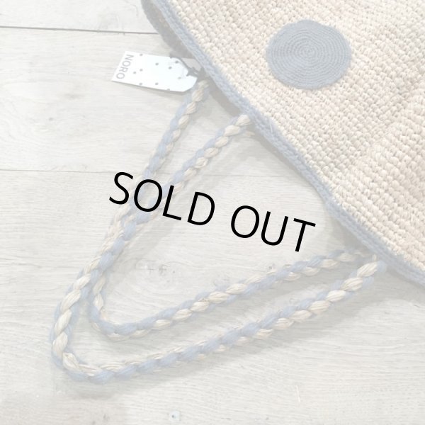 画像5: NORO 水玉模様のラフィアバッグ／NATURALL-GRAYSPOT (5)