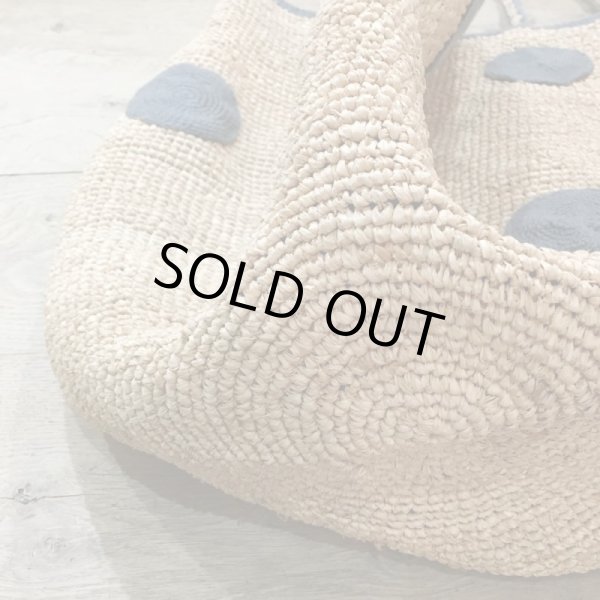 画像4: NORO 水玉模様のラフィアバッグ／NATURALL-GRAYSPOT (4)