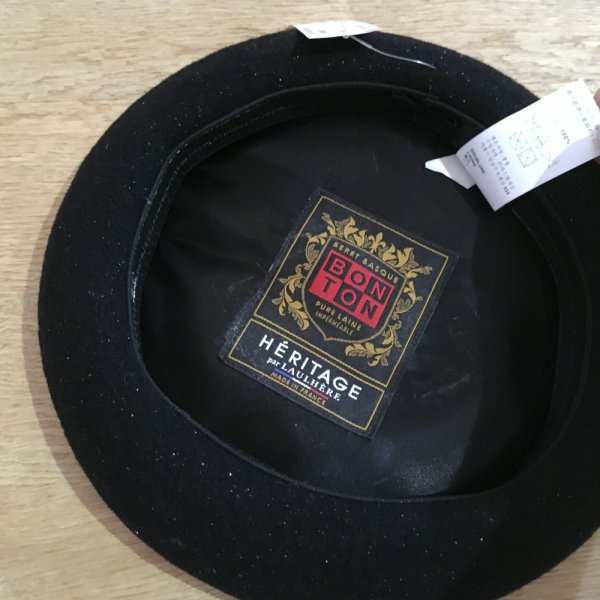 画像4: BONTON ウール・ベレー帽（ラメ混）／951 NOIR (4)