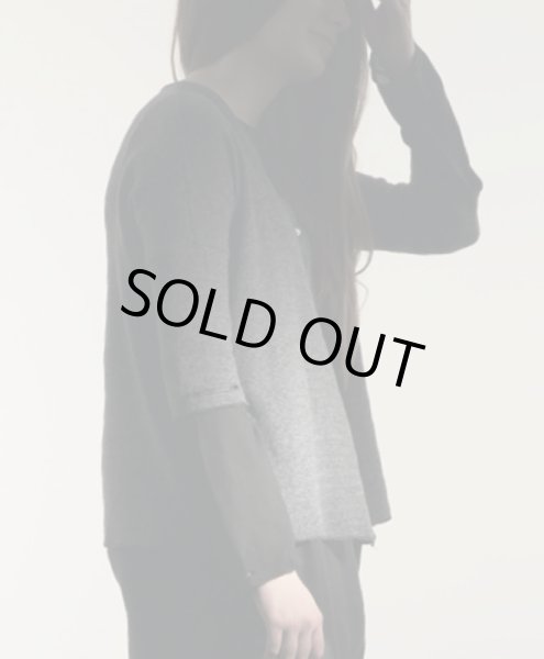 画像4: album di famiglia ７分袖ボーダーカーディガン／GRAY-BLACK (S/Mのみ) (4)