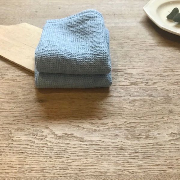 画像2: Linge Particuller リネン ワッフル・テーブルナプキン／SCANDINAVIAN BLUE (2)