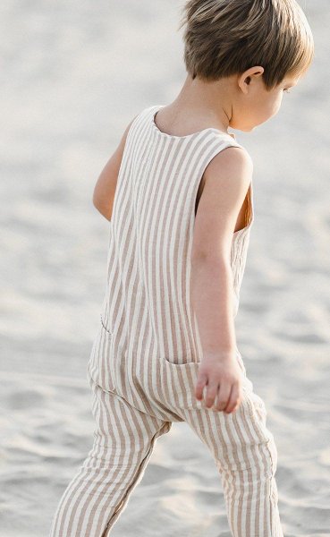 画像6: Rylee & Cru BABY カバーオール／ライトブラウン-ストライプ (6)