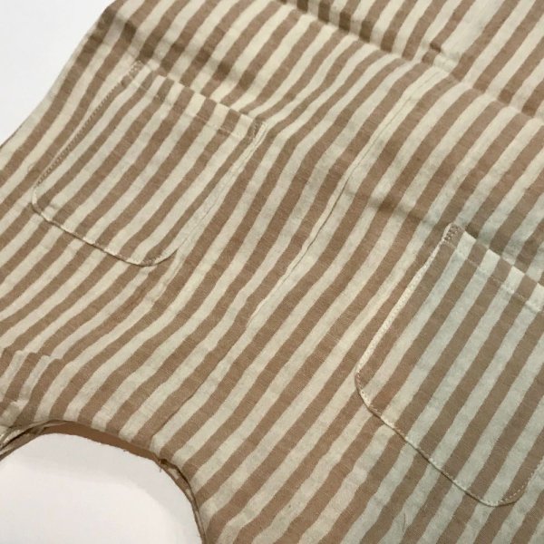 画像4: Rylee & Cru BABY カバーオール／ライトブラウン-ストライプ (4)
