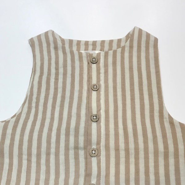 画像2: Rylee & Cru BABY カバーオール／ライトブラウン-ストライプ (2)