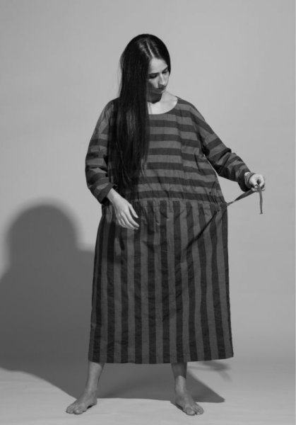 画像2: album di famiglia #31_90 LONG STRIPED DRESS(S/Mのみ) (2)