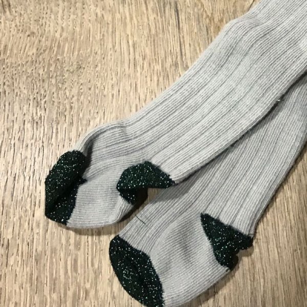 画像2: SUIS MOI... ２トーンタイツ／GREY-GREEN (2)