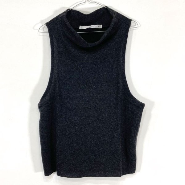 画像1: album di famiglia #4410 HIGH NECK VEST - CHARCOAL (1)