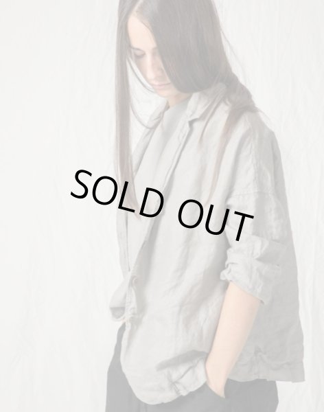 画像2: 4242 LINEN LOOSE BLAZER / STONE GREY (2)