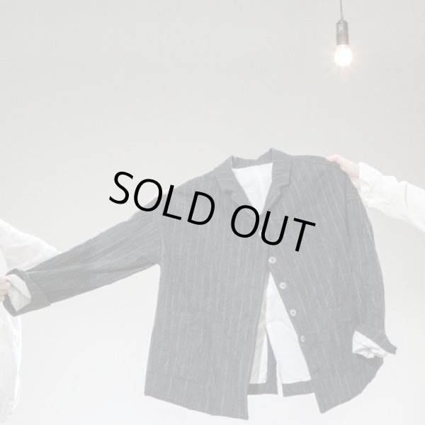 画像8: #4255 PINSTRIPED LOOSE BLAZER -BLACK- (8)