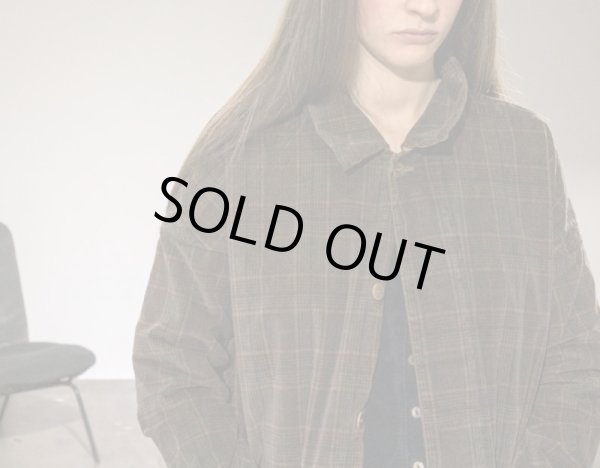 画像2: U4528 TARTAN VELVET LONG COAT -COOKIE- (2)