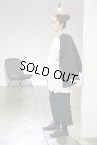 画像7: #4255 PINSTRIPED LOOSE BLAZER -BLACK- (7)