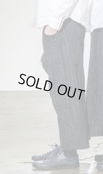 画像2: #23_234 PINSTRIPED W&S TROUSERS -BLACK- (Mのみ) (2)