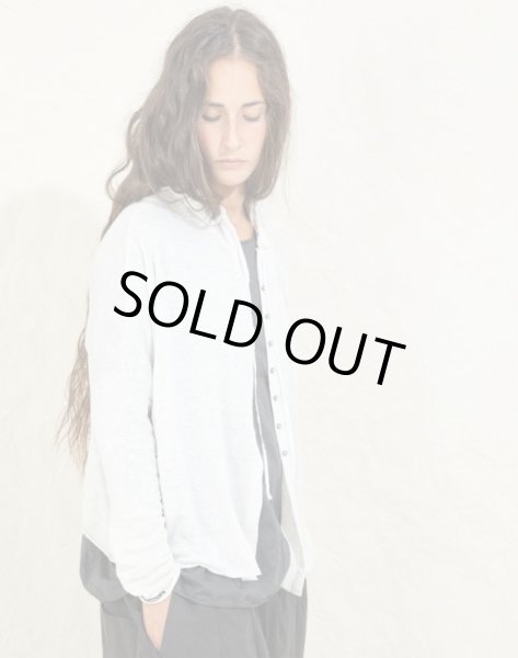 画像7: 41_173 HOODED LINEN CARDIGAN / MILK (7)