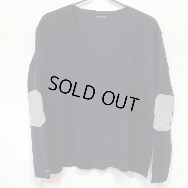 画像4: 40_196 PATCHED V NECK JP -BLACK-(S/S~Mのみ) (4)