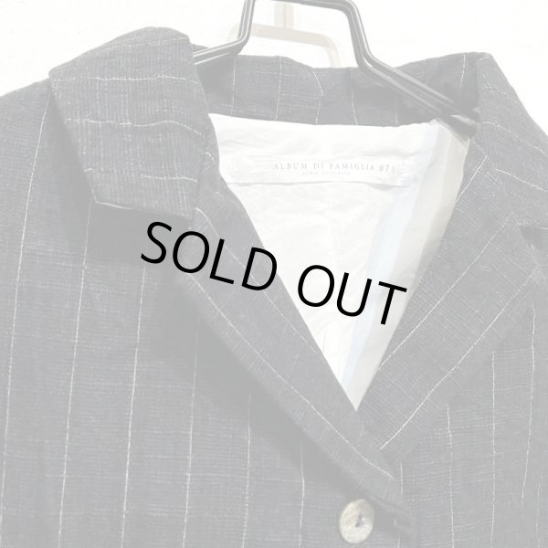 画像2: #4255 PINSTRIPED LOOSE BLAZER -BLACK- (2)