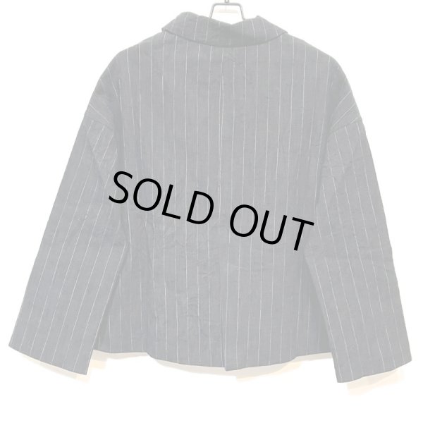 画像4: #4255 PINSTRIPED LOOSE BLAZER -BLACK- (4)