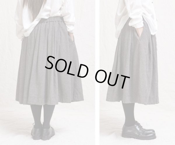 画像3: ALBUM #32_24 PLEATED SKIRT PIED-DE-POULE - COFFEE - / LIMITED (3)