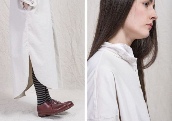 画像4: ALBUM 31_208 LONG SHIRT DRESS - OFF WHITE - (4)