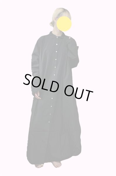画像1: 31_206  LONG SHIRT DRESS ／BLACK (Lサイズのみ) (1)