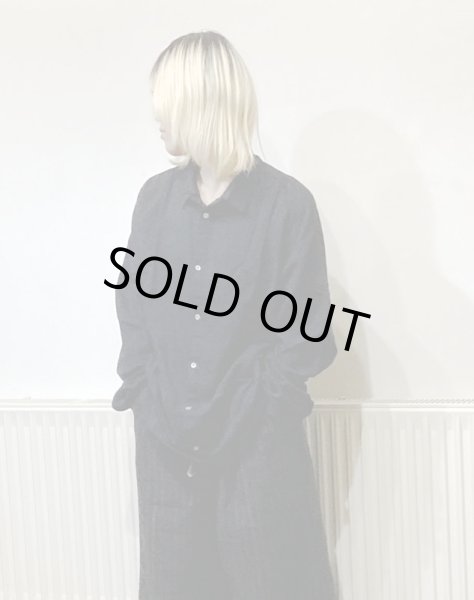 画像1: ALBUM U1257 UNISEX COLLARSHIRT - BLACK - (1)